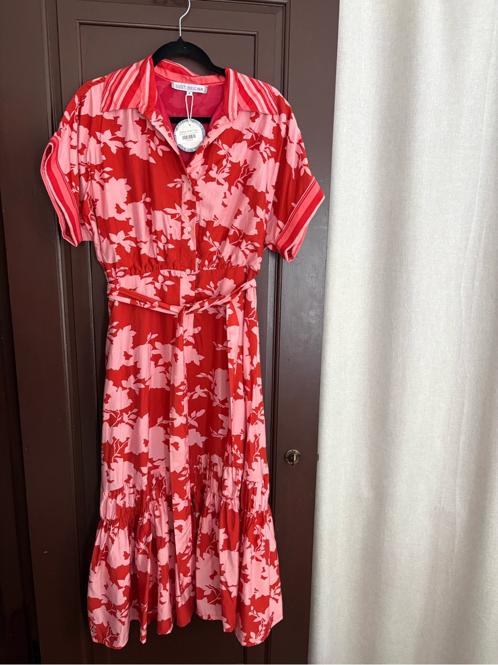 NWT Just Bellini ladybug rose midi dress romantic preppy floral garden party M